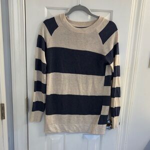 Striped Navy and Cream Breastfeeding Sweater